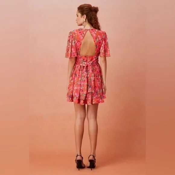 Keepsake the Label Tangerine Floral Puff
Sleeve Mini Dress - NWT - Size L - Picture 2 of 12